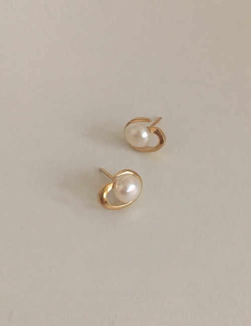 wave pearl earring[gold]