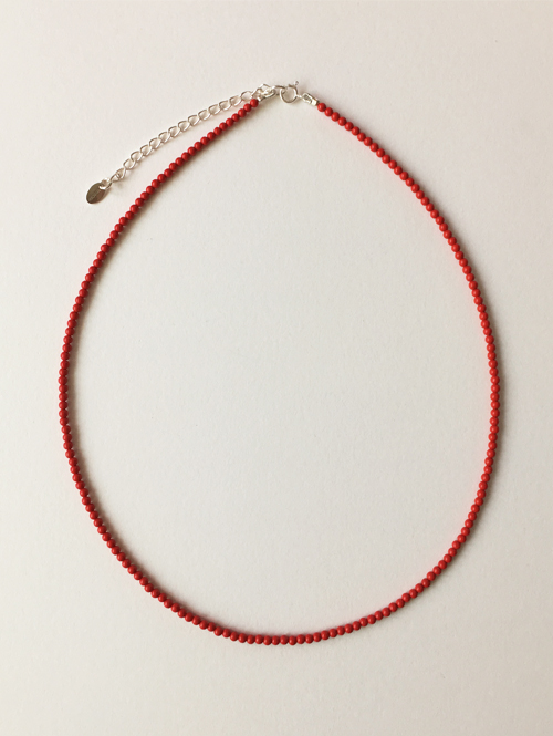 tiny red necklace