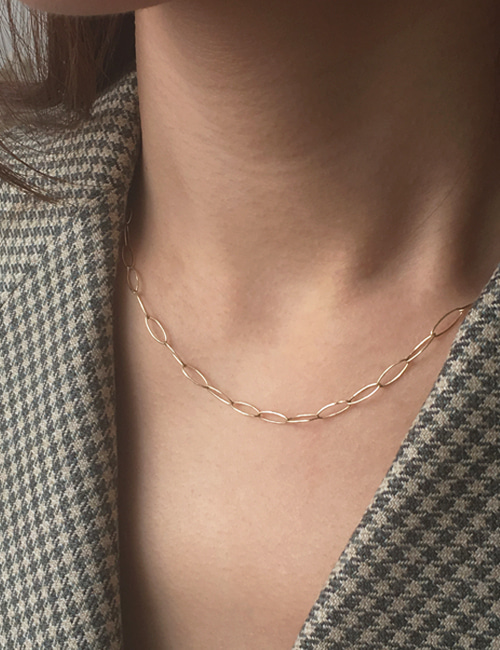 14k gold lauren net necklace