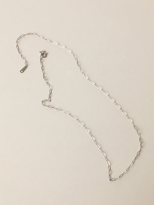 14k thin seed necklace [white gold]