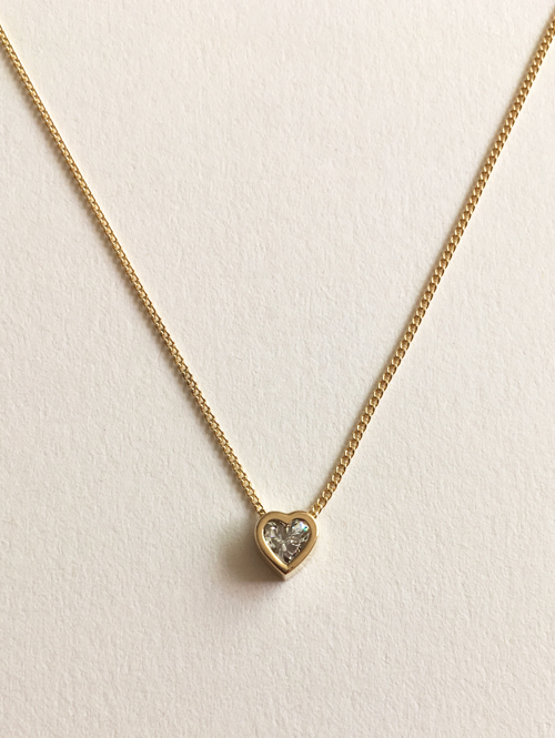 14k white heart necklace